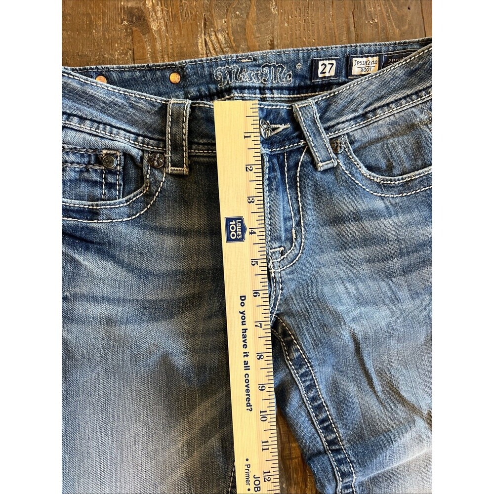 MISS ME Jeans Womens 27 Blue Bootcut Embellished Pockets Flare JP5182B10 EUC - Picture 4 of 16